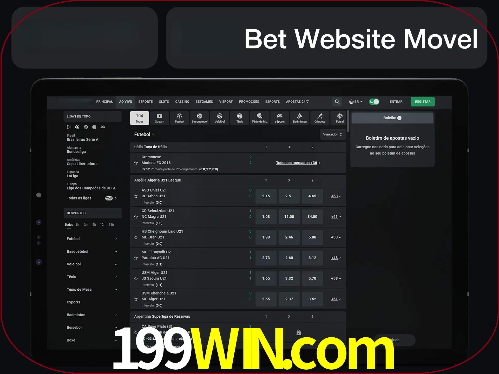 Use nosso website em qualquer dispositivo.